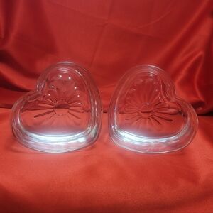 Libbey Heart-Shaped Clear Glass Trinket Or Candy Dish Vintage 50s 60s